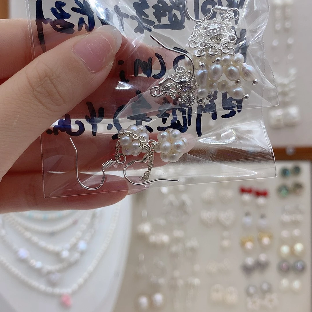 银S925镶嵌耳饰淡水珍珠