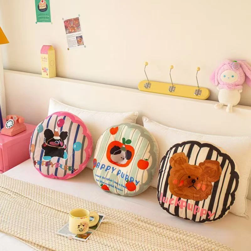 【北奈かわ会社】圆形磨毛透气加厚坐垫 40*40 不挑花色