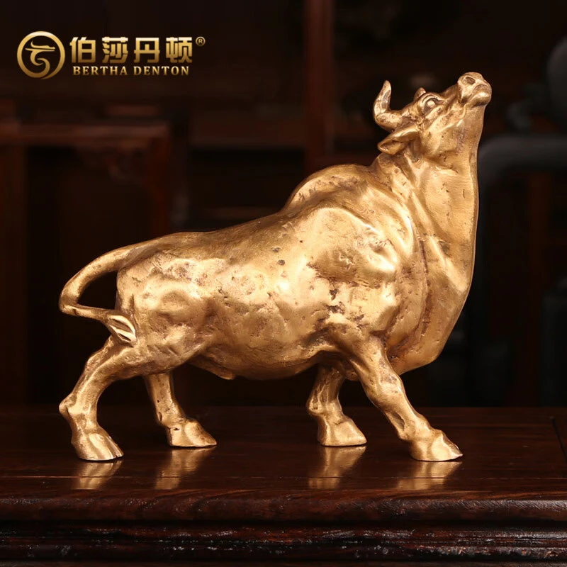 伯莎丹顿铜牛摆件家居办公室桌面装饰品摆件公司店铺高档开业礼品