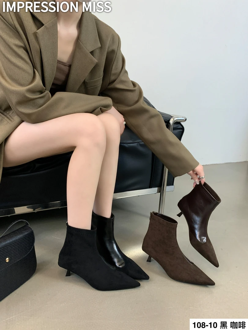 （108-10）时尚百搭罗马靴短筒靴