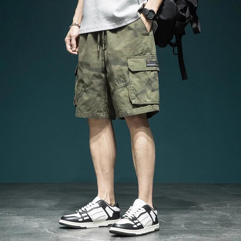 MR.MUDI/穆迪先生大口袋迷彩工装短裤男夏季潮牌宽松大码中裤美式