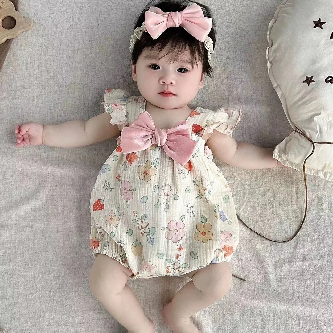 婴儿衣服超萌连体衣新生宝宝超萌满月百天哈衣夏季薄款无袖包屁衣