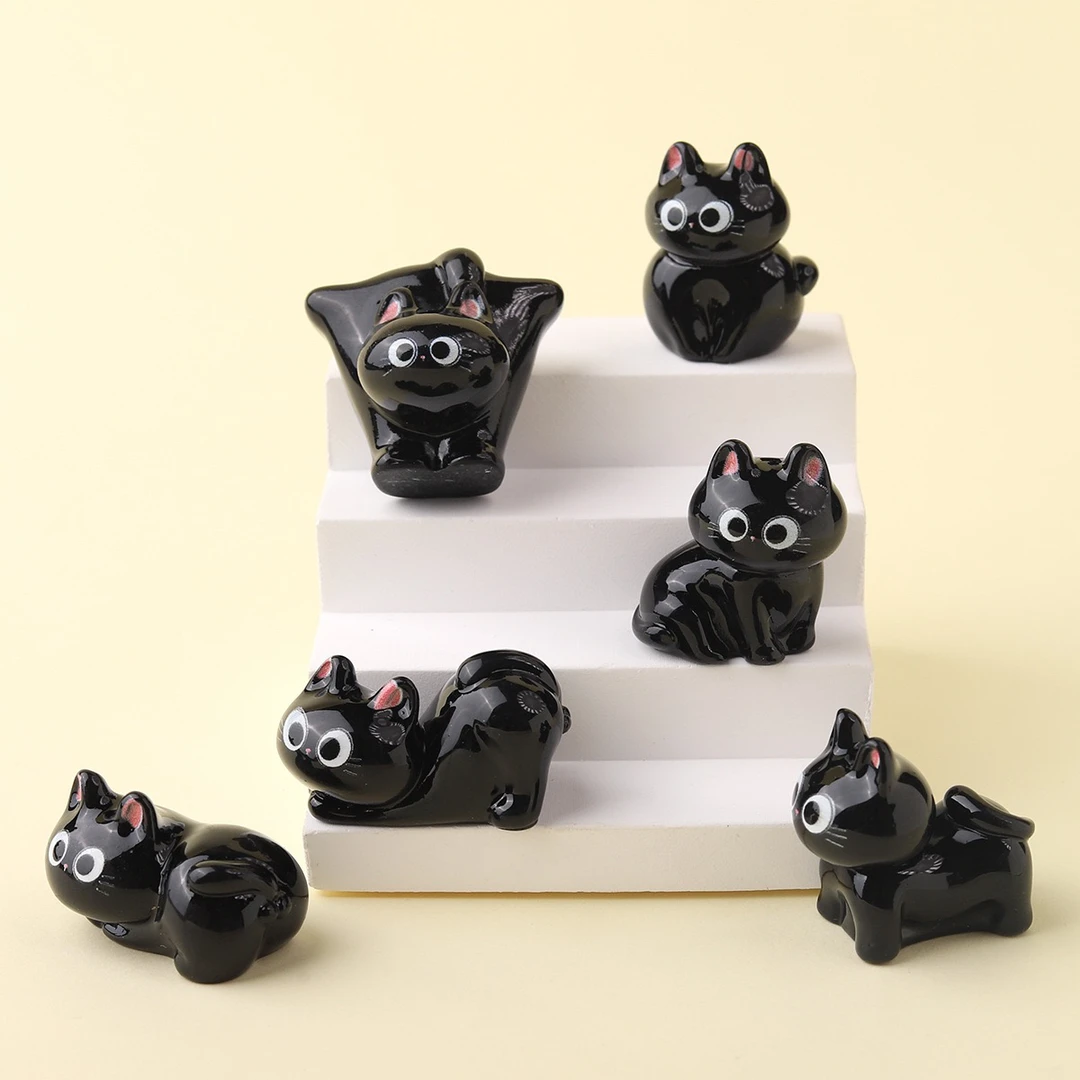 【对对碰】立体黑猫奶油胶diy手工发夹饰品摆件