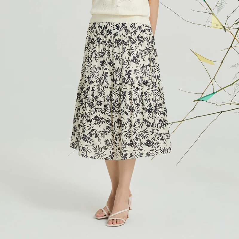 《风月客》杏黑花印花半裙FQ281/252