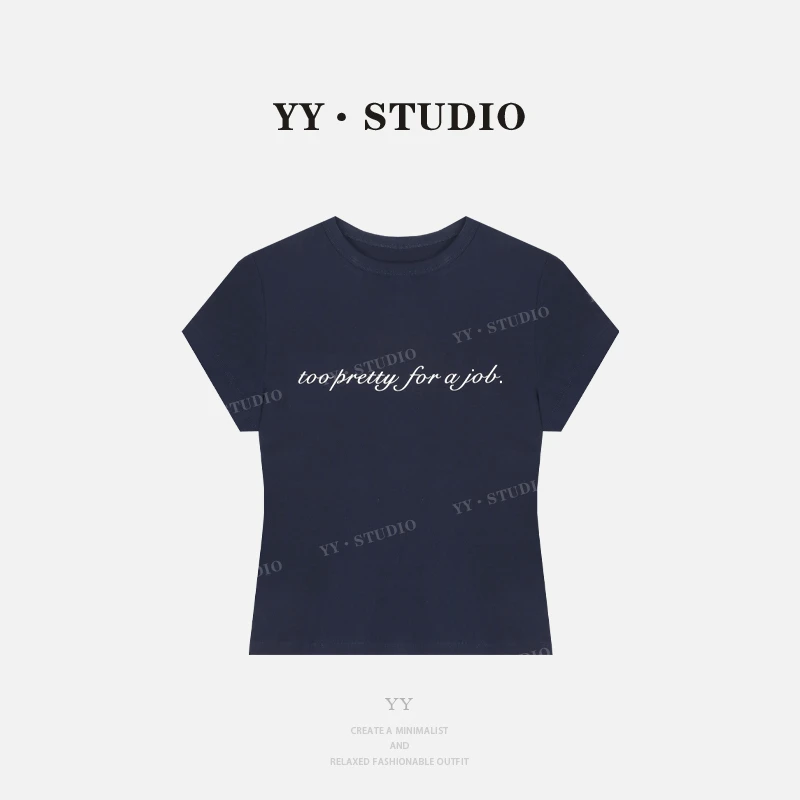 【YANYAN】夏季百搭纯色字母短袖T恤YY-3676