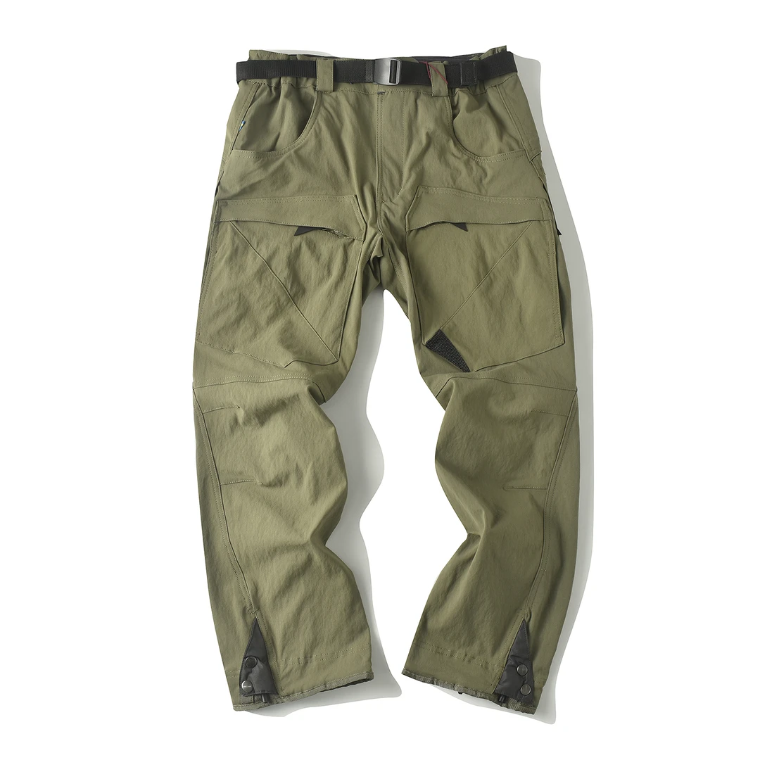 高端户外越野登山徒步防风防泼水直筒冲锋裤户外裤