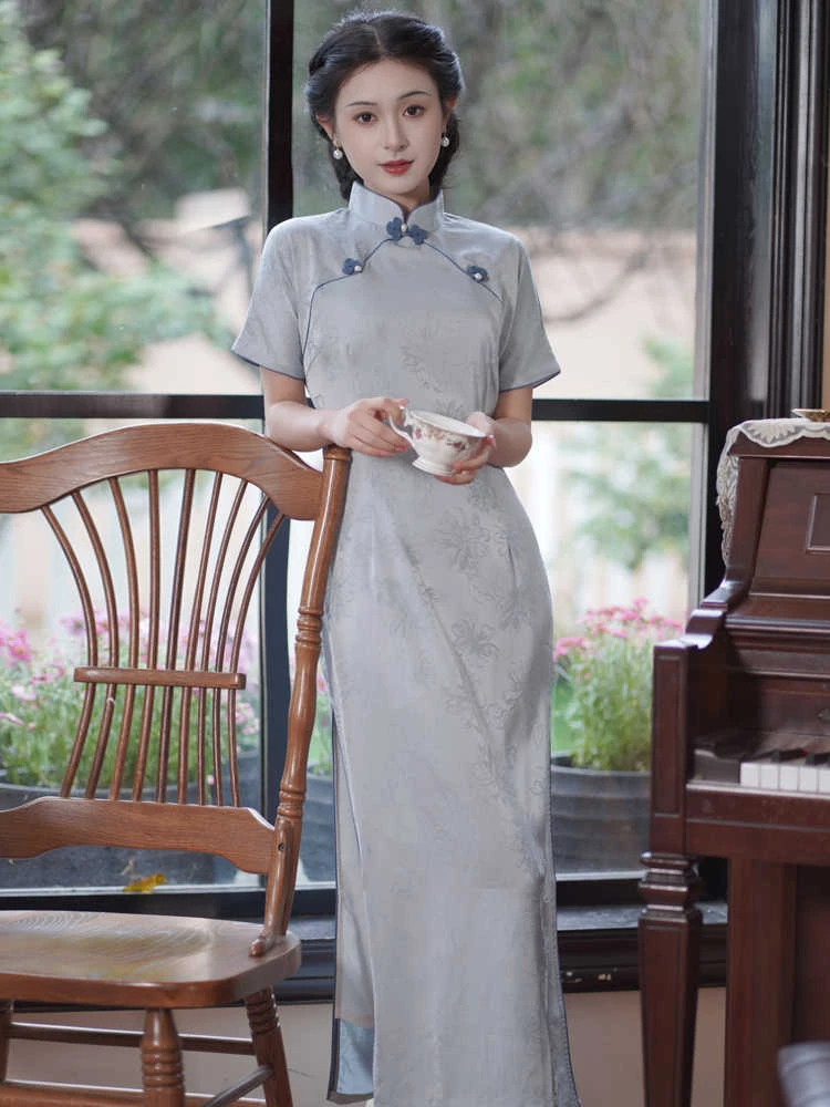 民国风平裁复古气质长款旗袍2025春夏新款新中式高级感年轻款少女