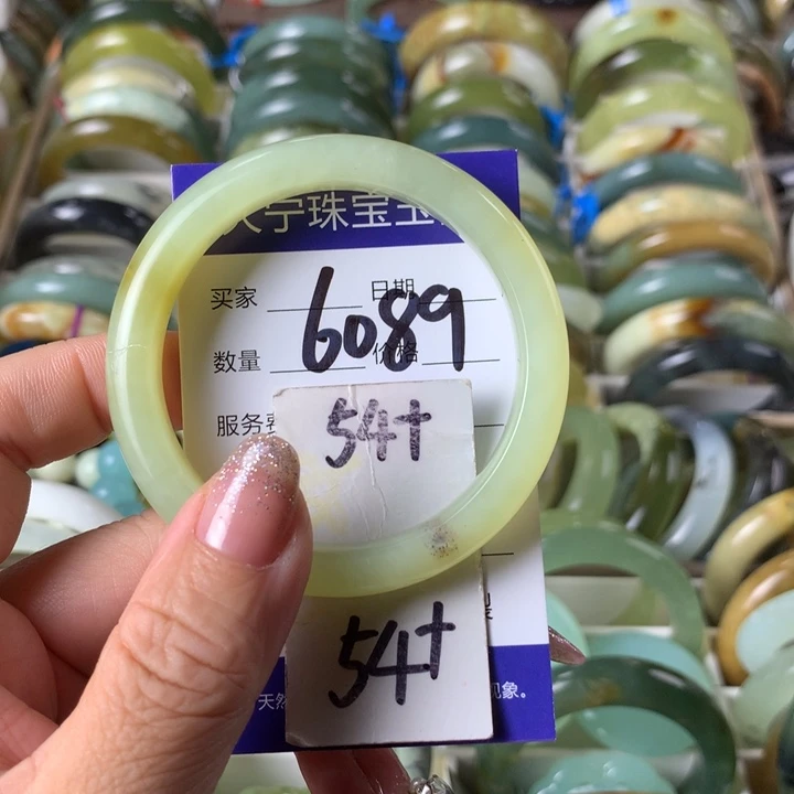 未镶嵌蛇纹石玉手镯6089