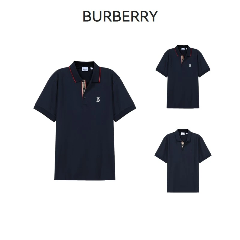 未使用 BURBERRY/博柏利 男士专属TB标识短袖POLO衫 80140041