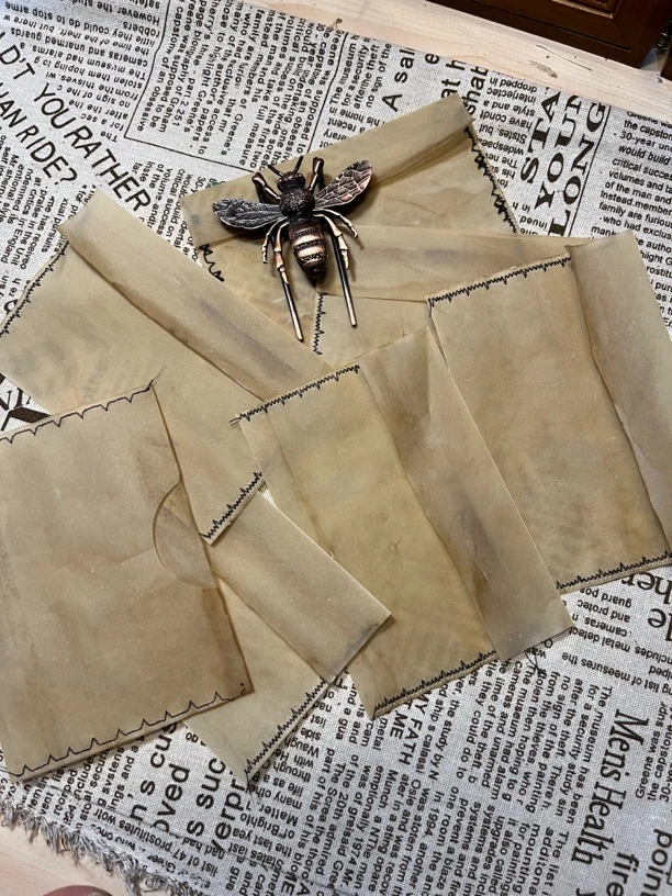 偷偷-硫酸纸咖啡染纸信封袋junk journal