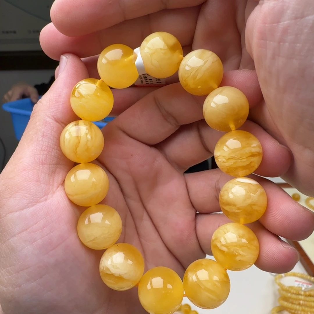 琥珀未镶嵌裸石蜜蜡手串