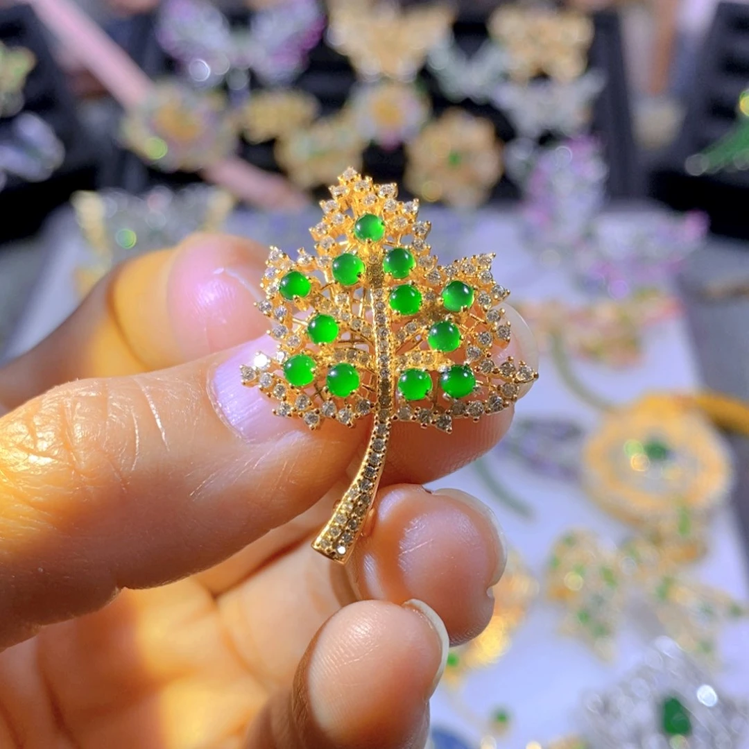 银S925镶嵌把件翡翠