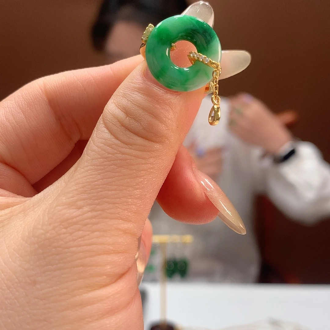 翡翠戒指银S925镶嵌戒指