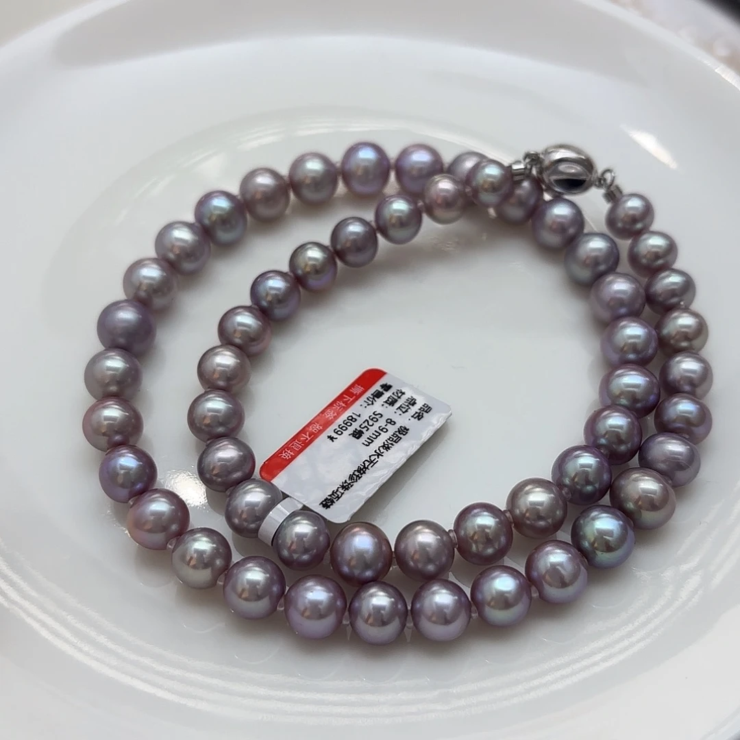 颈饰未镶嵌淡水珍珠无核金属光稀有色7-9mm