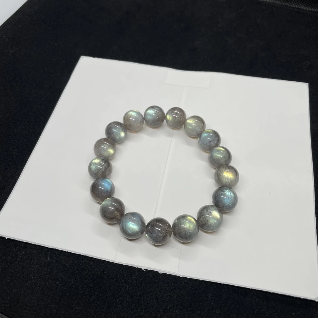 稀有大珠径灰月光手串12mm+ KT25061901