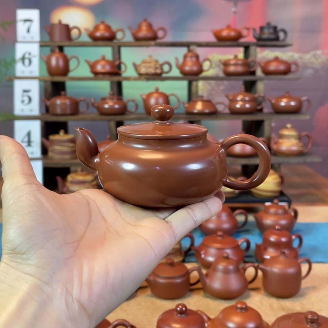 茶壶紫砂吴潮州手工手拉朱泥水磨君德壶