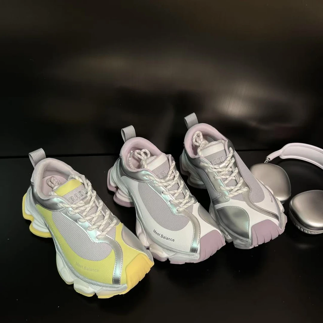 【流体美学】厚底老爹鞋女2025夏季新款透气百搭休闲运动鞋潮1817