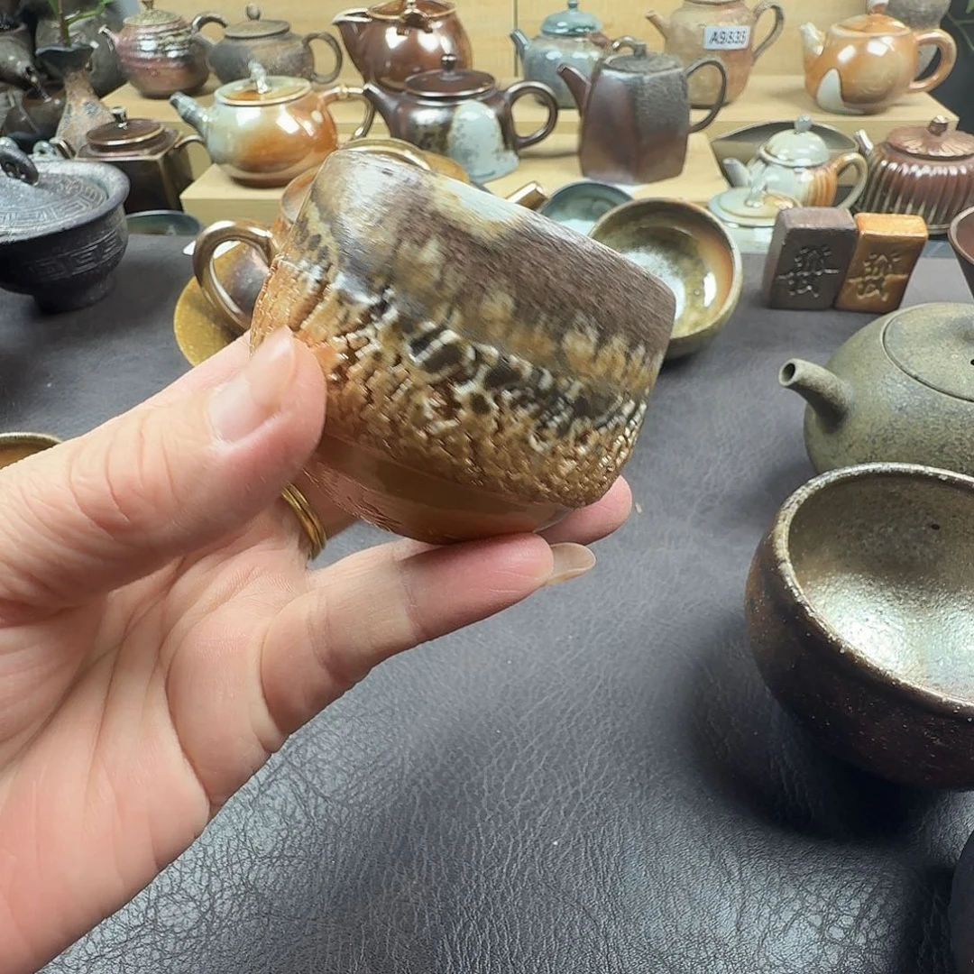 手工手作柴烧主人杯