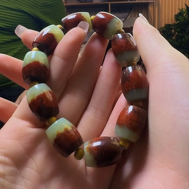 和田玉手串未镶嵌光*