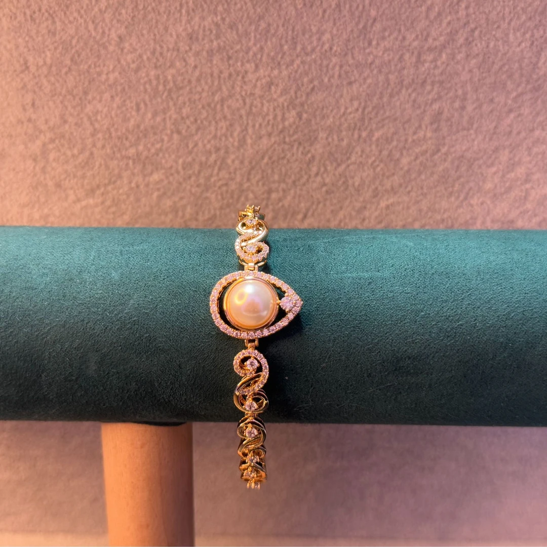 铜合金仿珍珠手链 雕花珍珠手链0103