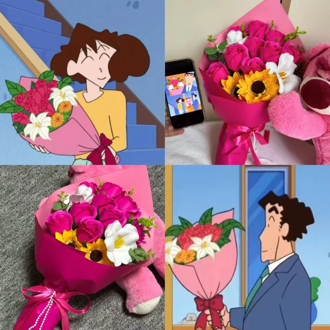 广志送给美伢的花永生花香皂玫瑰花成品花束生日送女友情人节礼物