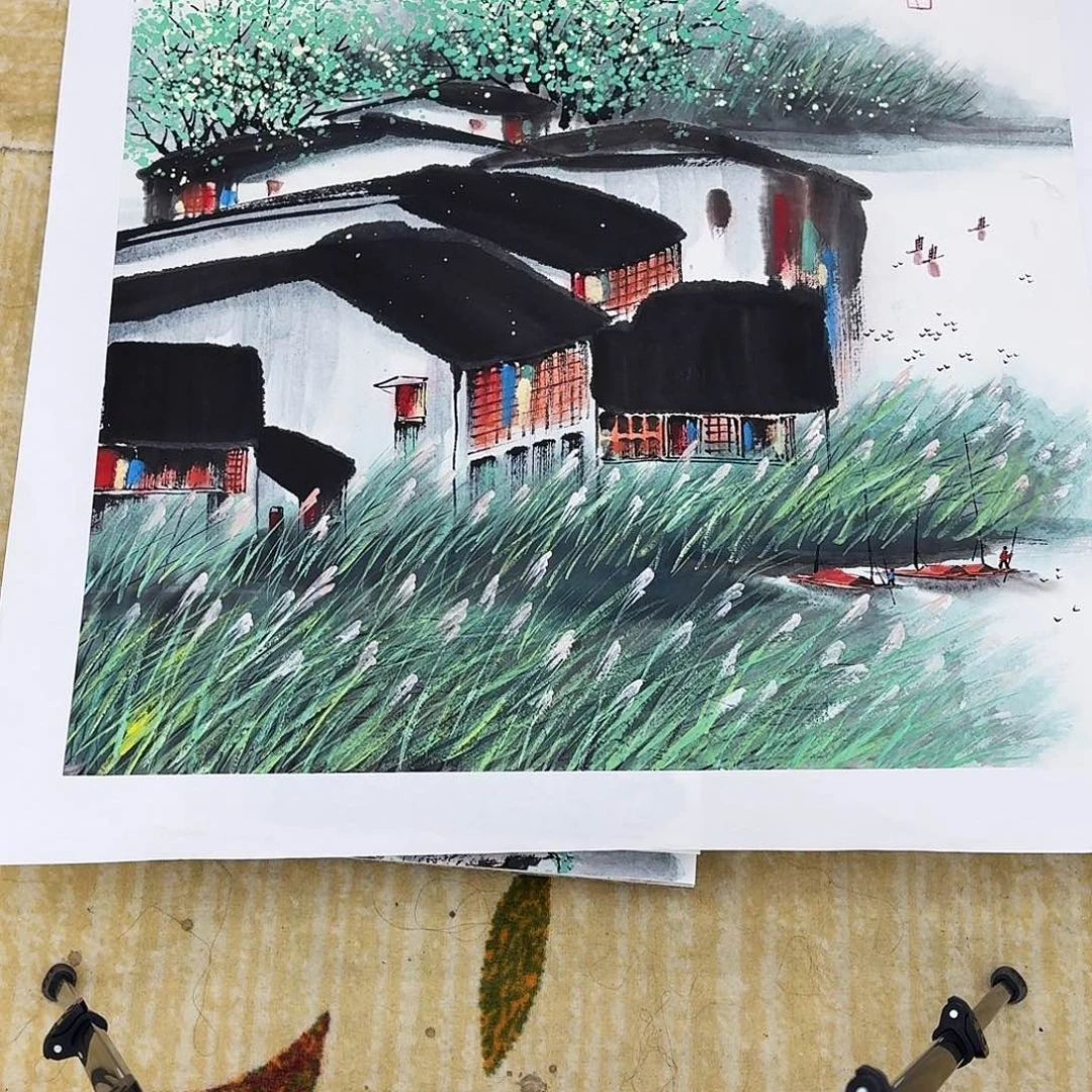 飞***）国画四尺斗方山水