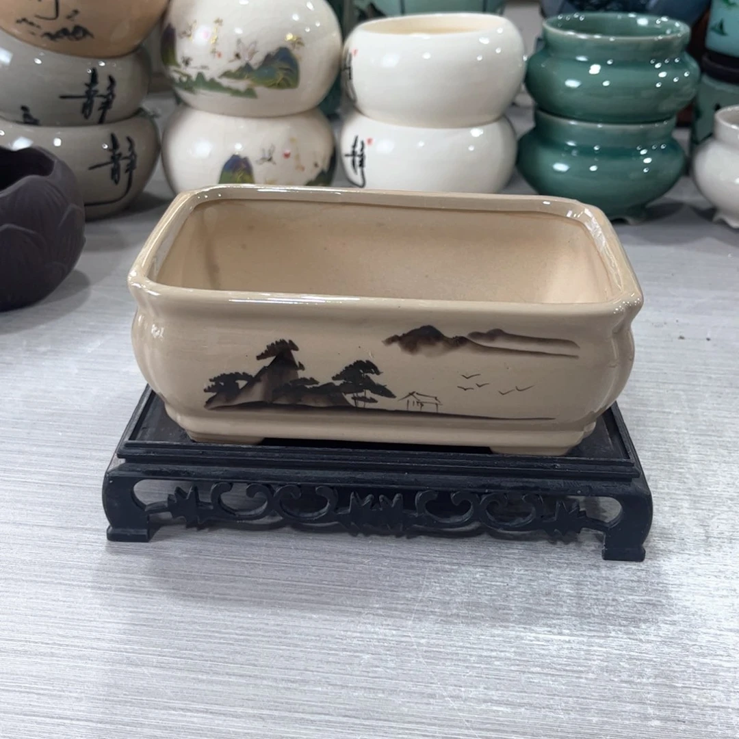 口   15*10*6陶瓷绿植多肉微瑕花盆