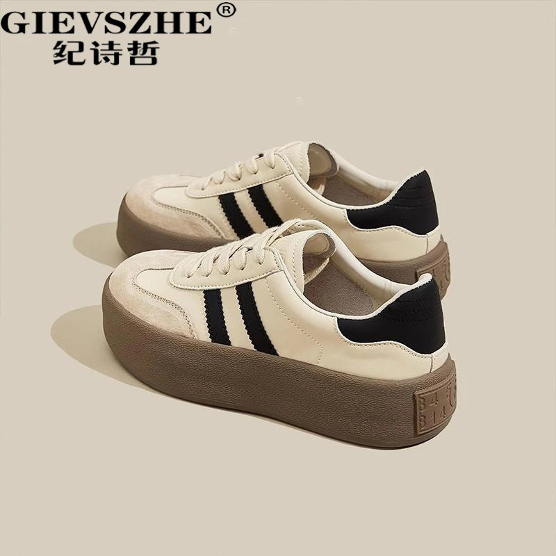 纪诗哲厚底德训鞋女夏季新款软底板鞋运动百搭小白鞋复厚底复古