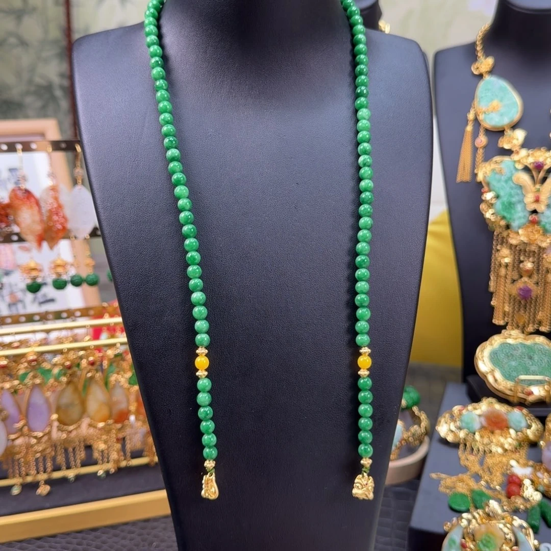 翡翠未镶嵌颈饰干青料万能链6mm