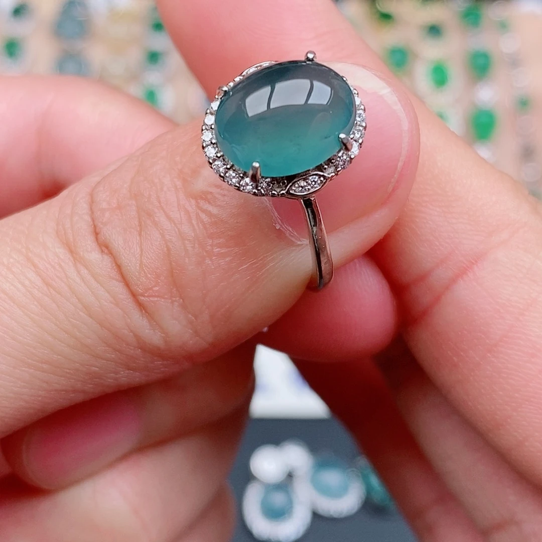 银S925镶嵌戒指翡翠