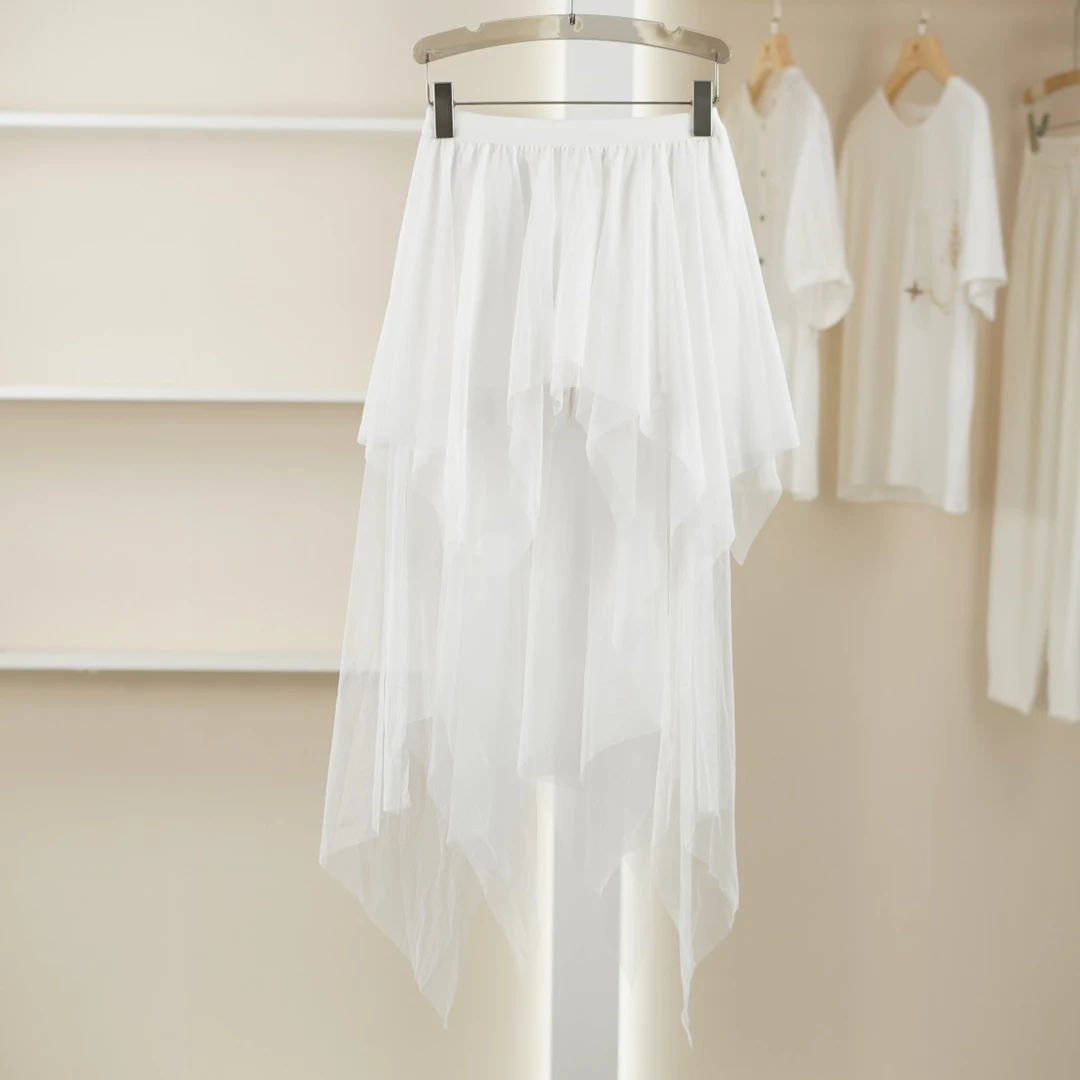 麦迪尚品【蒙M】50501172 不规则网纱半身裙夏季女装专柜撤柜