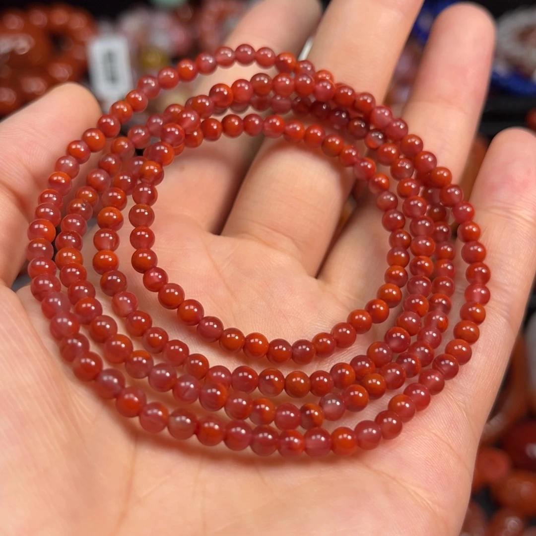 南红玛瑙手串4mm未镶嵌