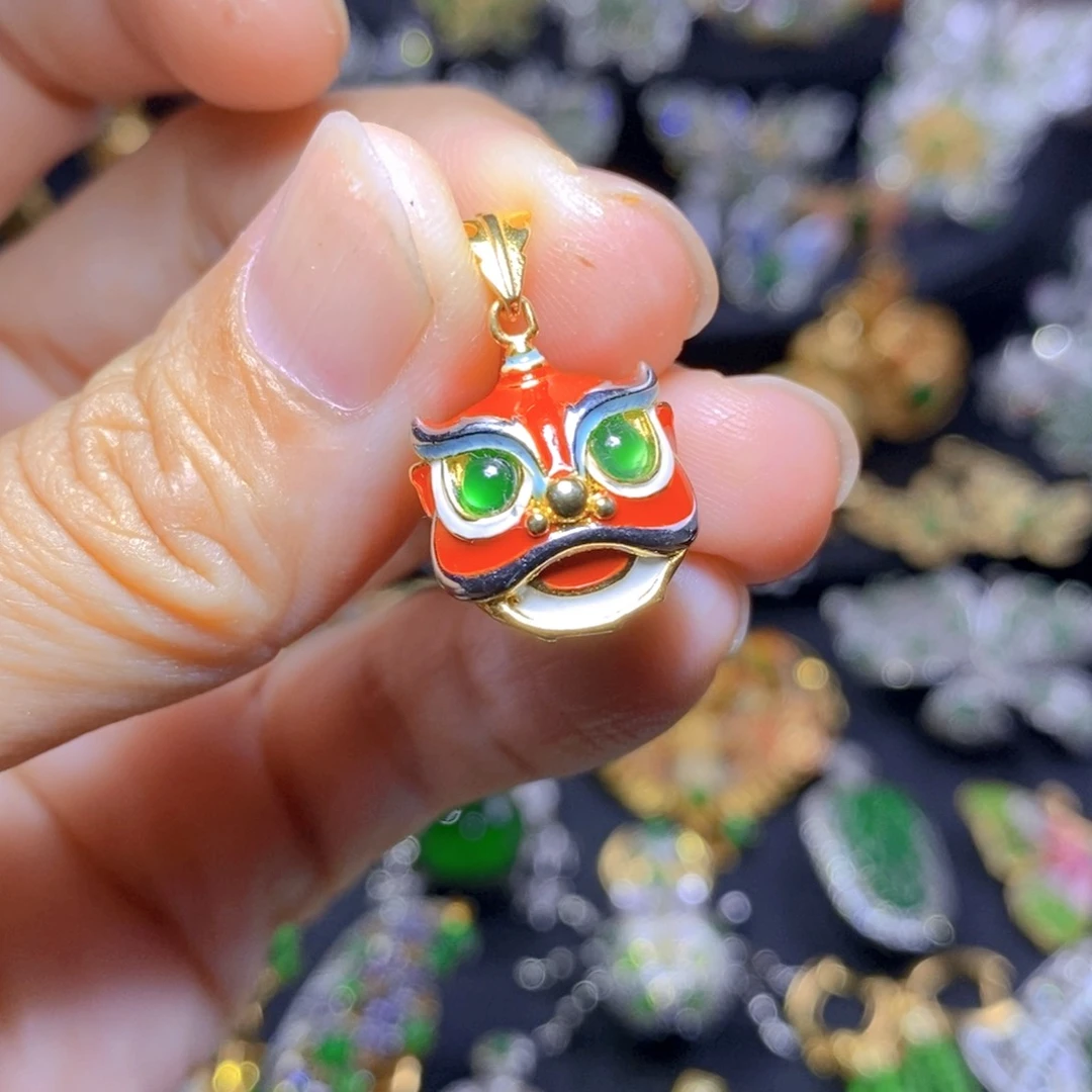 翡翠银S925镶嵌套链天然翡翠