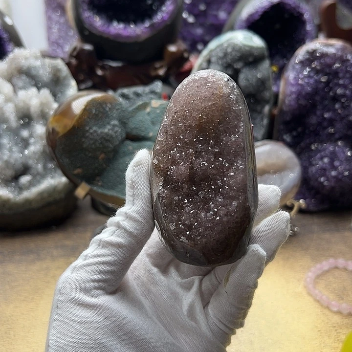 水晶珠宝半成品未镶嵌粉水晶镇6