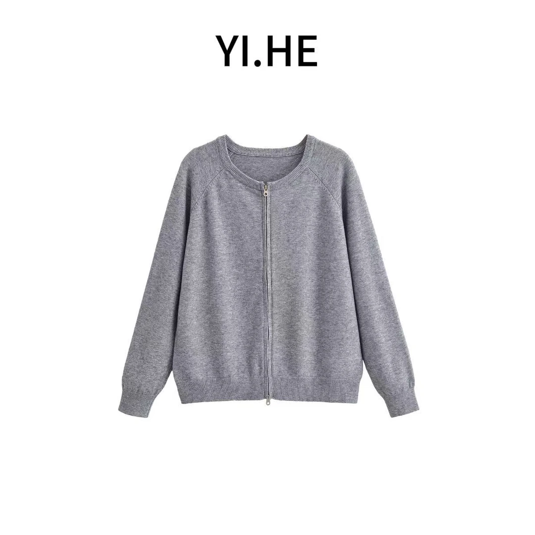 Y 2025 秋季新款【双拉链针织开衫】抗起球针织开衫毛衣百搭简约