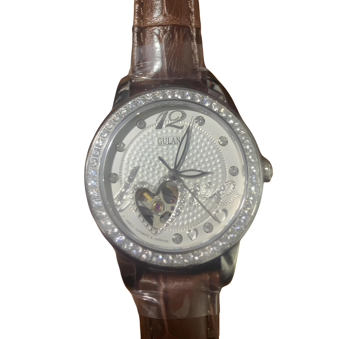 全新未使用 GULANG/古浪 自动机械女表8916皮钢