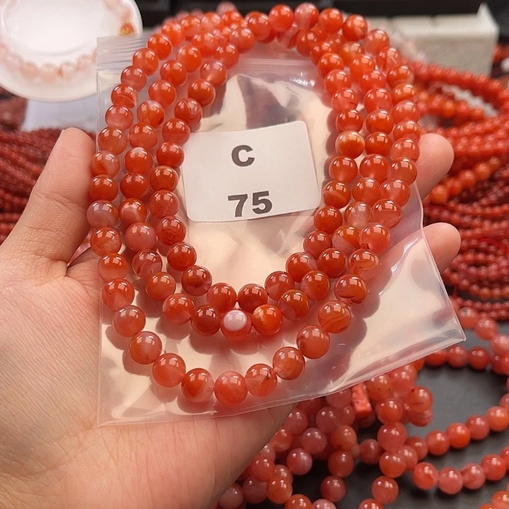 南红玛瑙未镶嵌多样性发货默认微瑕称重8mm