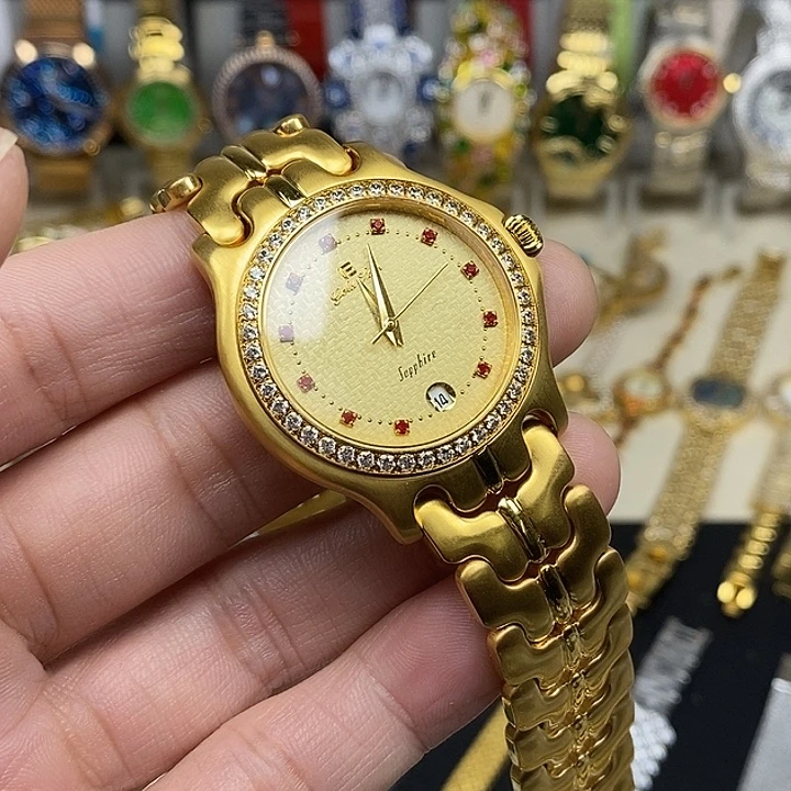 钢金属镀金石英机芯