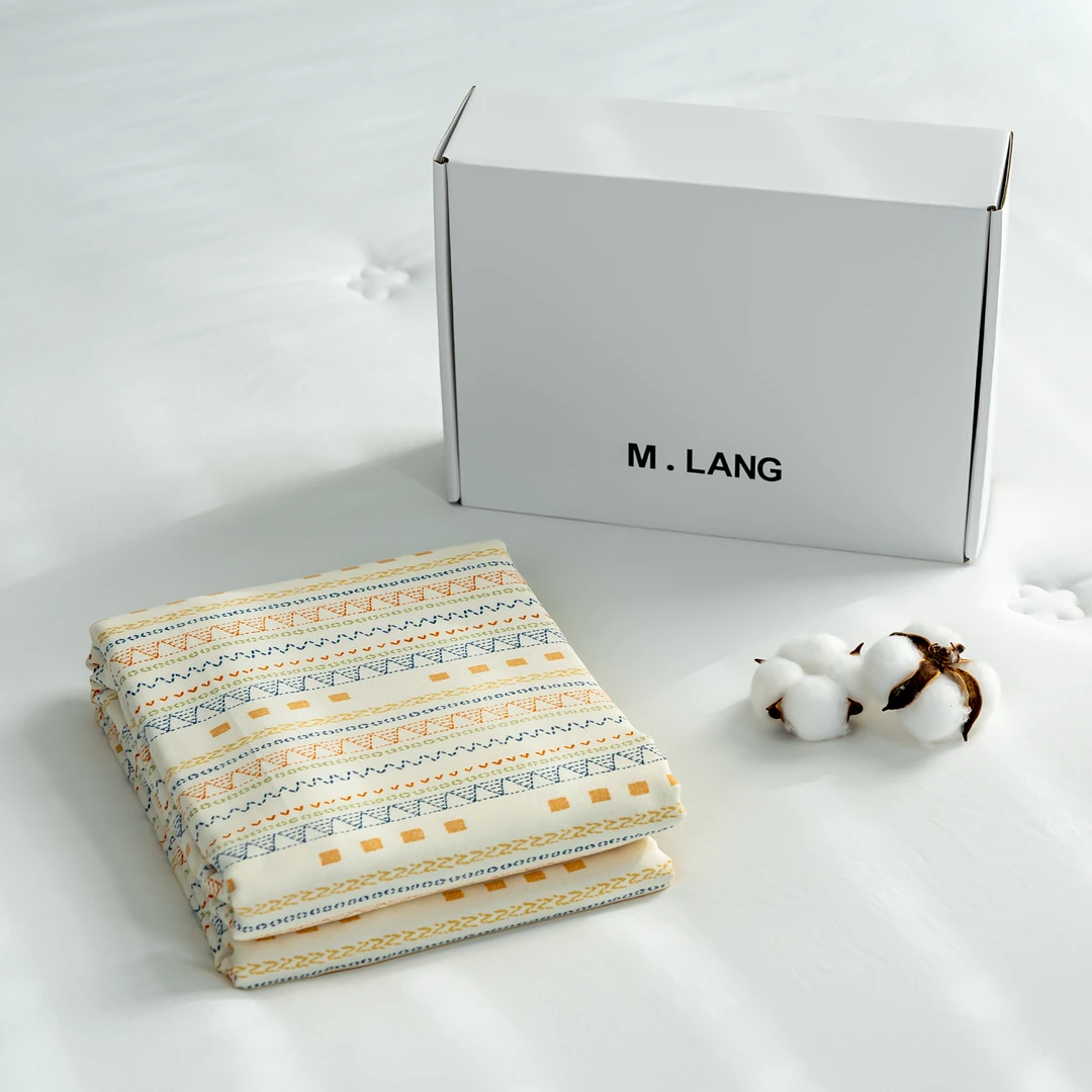 【M.LANG】纯棉 加厚细纱粗布 双人床单 230*250cm 几何米娅