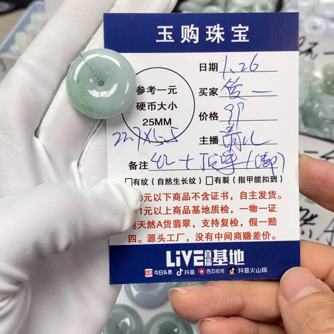 翡翠颈饰未镶嵌爱****C平安扣