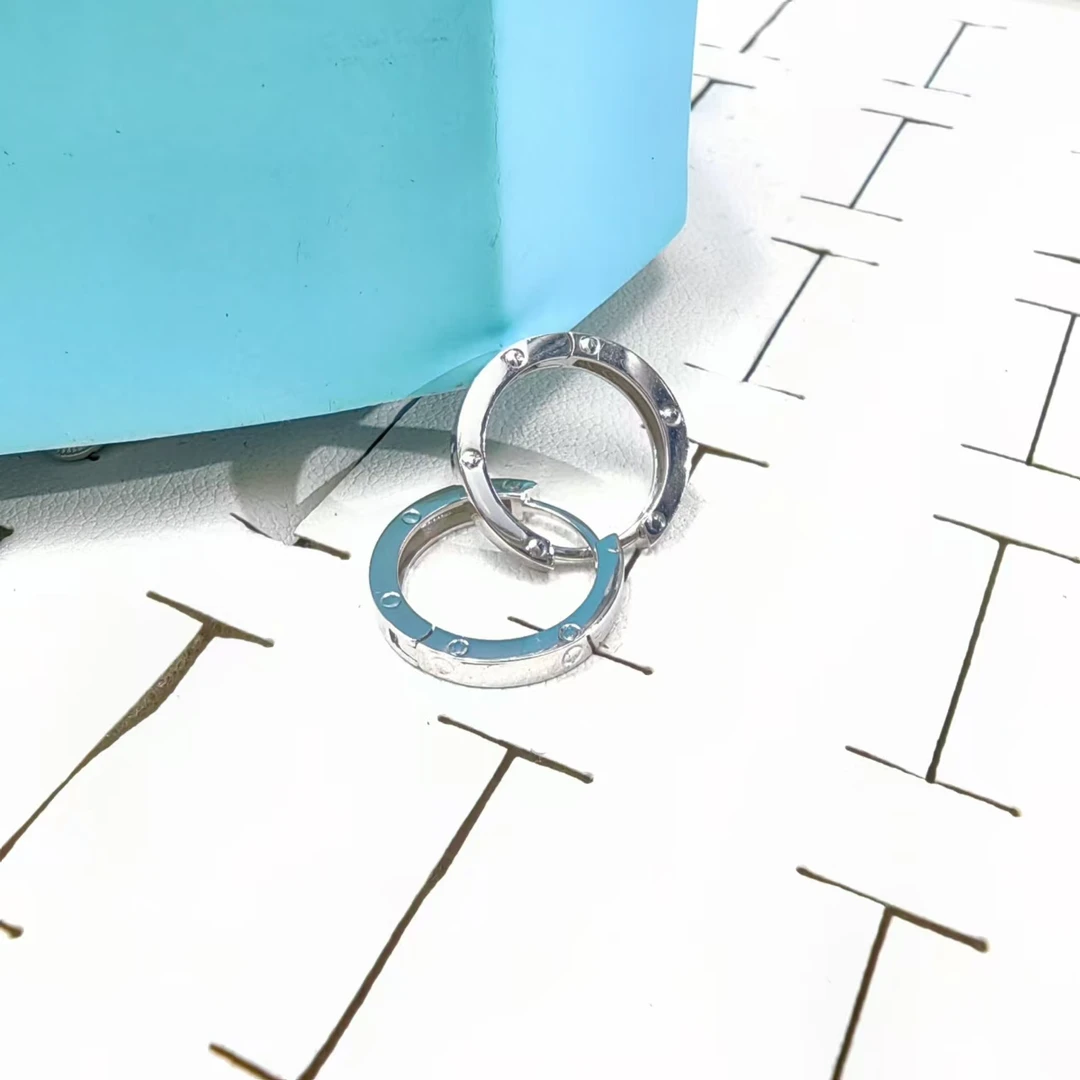 PT950铂金耳饰 简约亮面铂金耳扣 约12.5mm kjek