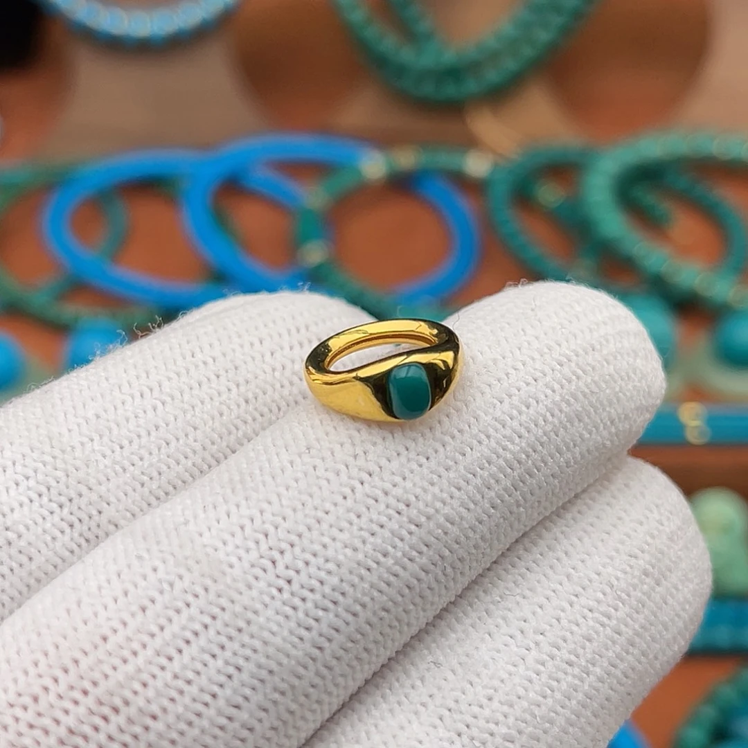 绿松石18K金镶嵌珠宝奇石