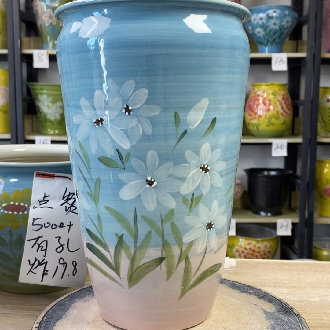景德镇手工手绘陶瓷花盆