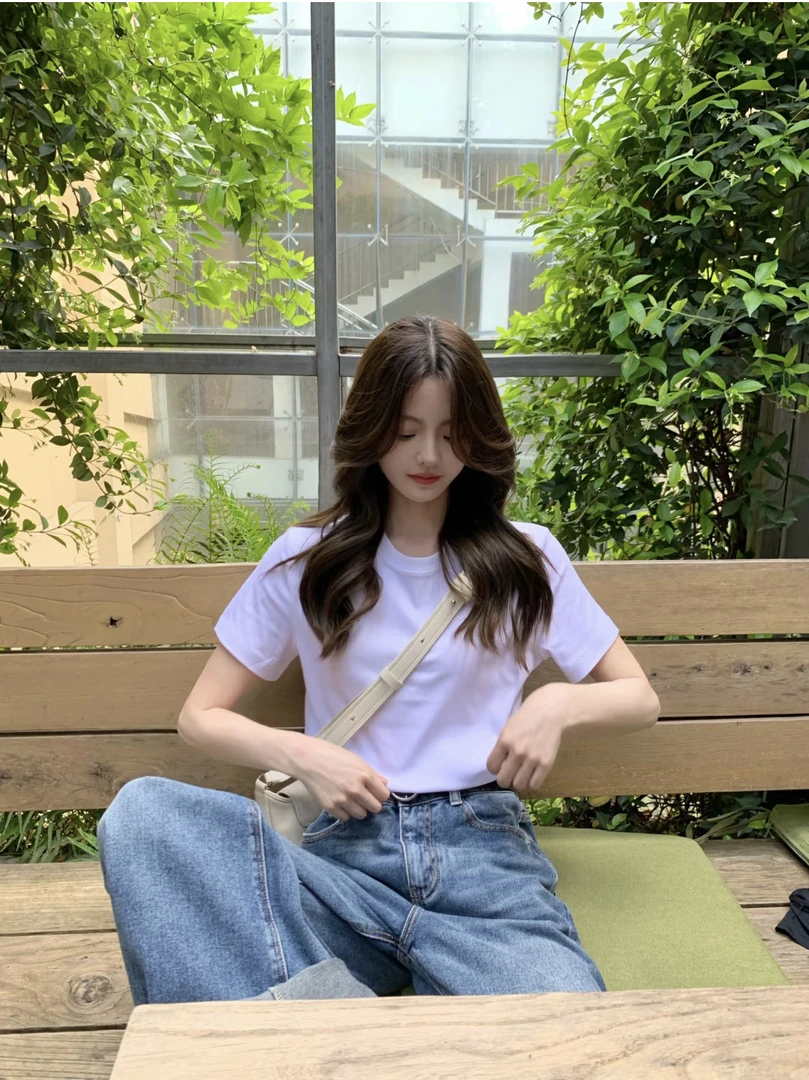 小雏菊狗狗印花圆领短袖