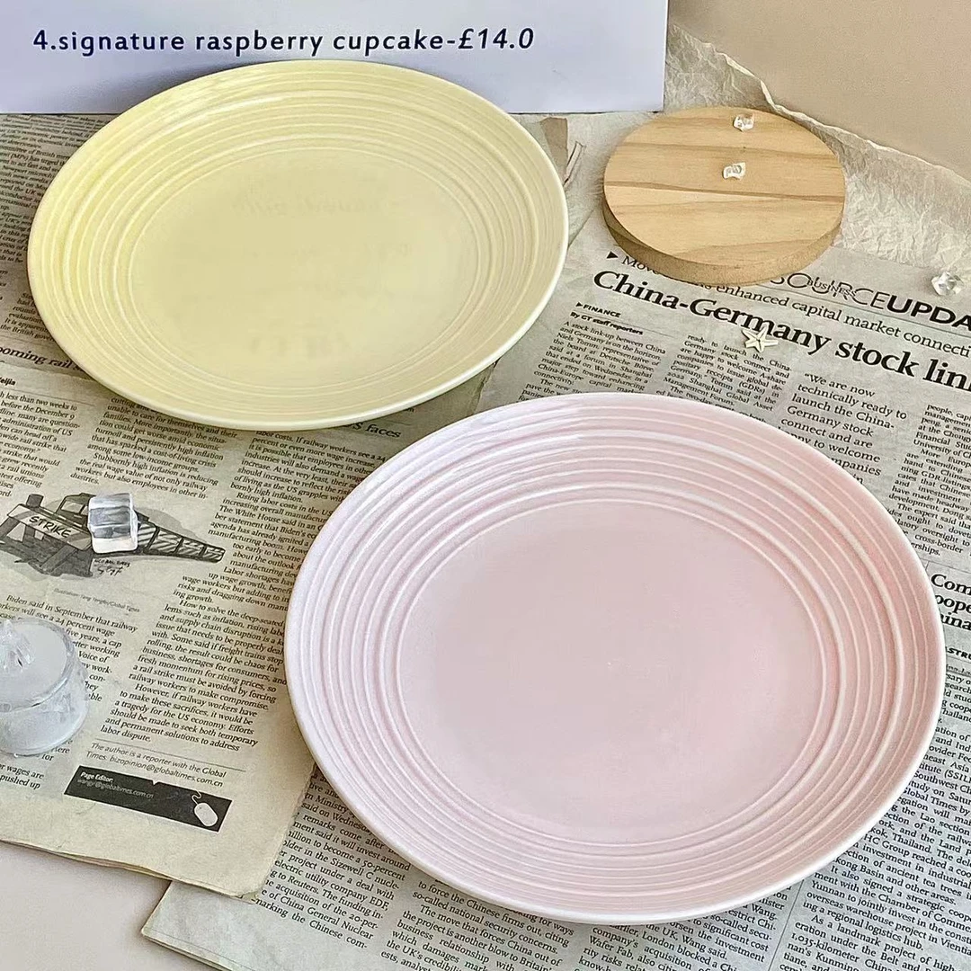 糖果色系2025新款陶瓷餐具组合装圆盘高颜值釉下彩饭碗家庭装盘