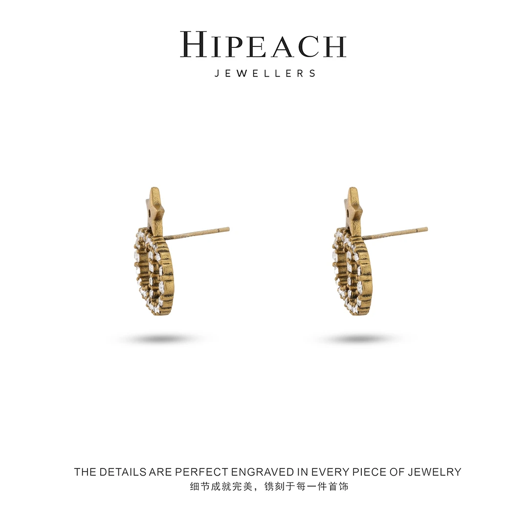 铜合金耳饰    镀K金 ♠天天♠复古猪鼻五角星耳钉HTRY001