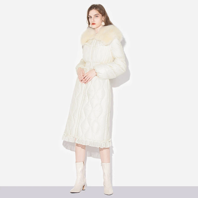 达菲时尚冬新优雅收腰显瘦气质中长款加厚羽绒服女装DC29427