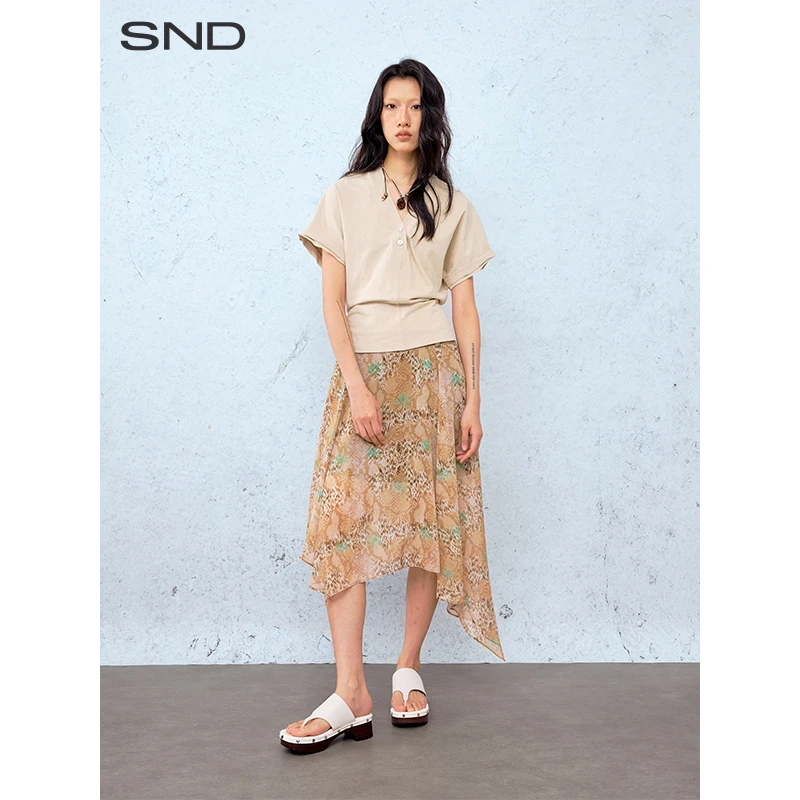 【旷臾EMMUIC SS25】不规则摆拼接半裙 手工盘扣 高级定制 精致宝妈