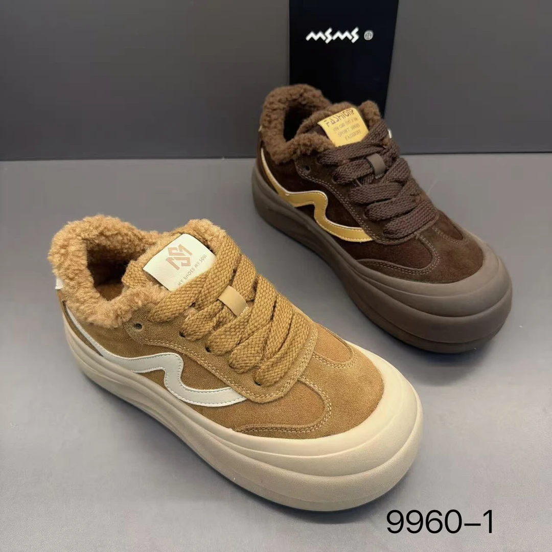 玛莎玛索9960-1冬季新款大棉时尚百搭休闲防滑保暖女鞋德训鞋