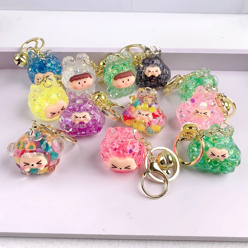 【夜光流沙小号钥匙扣系列夜光亚克力入油流沙挂件摆件